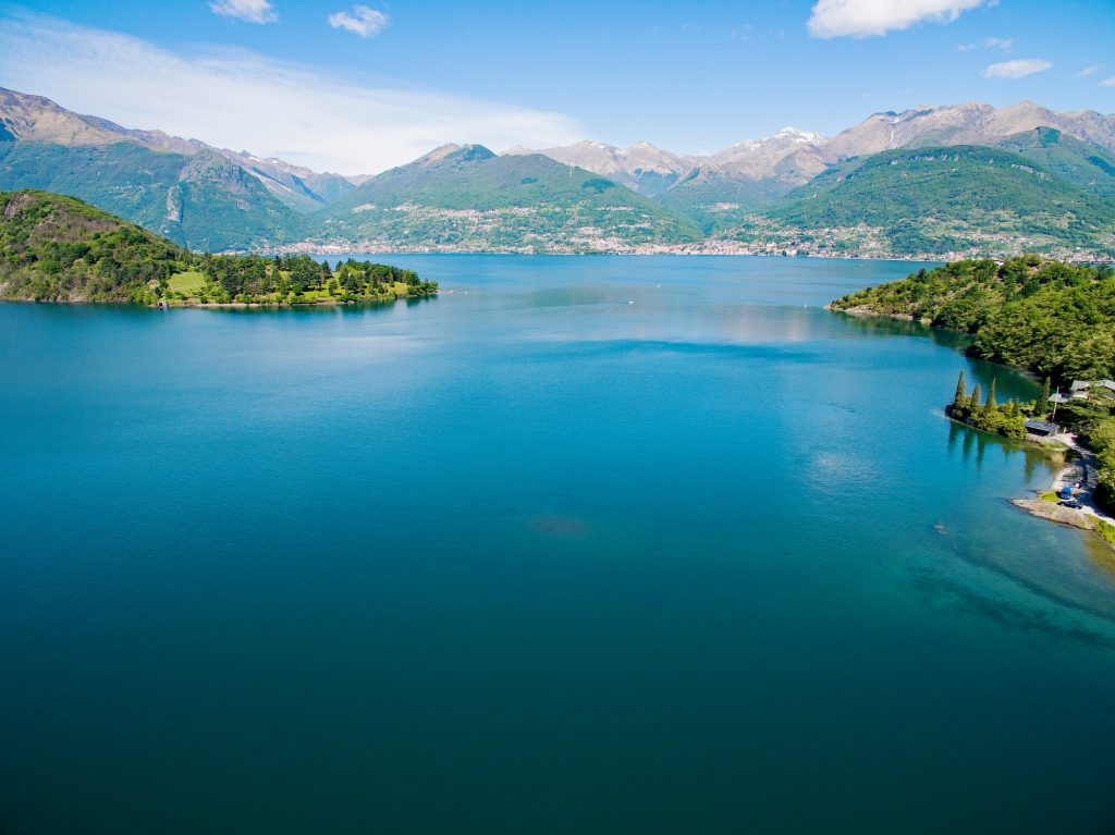 Aerial Lake Como Lake IT Bay of Piona
