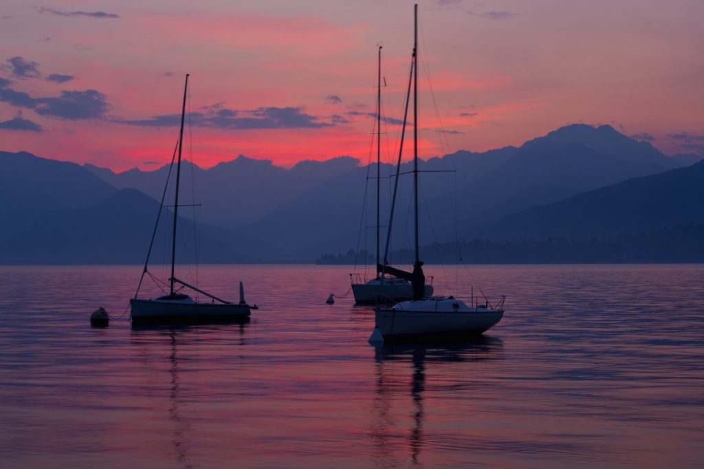 sunset lake Como
