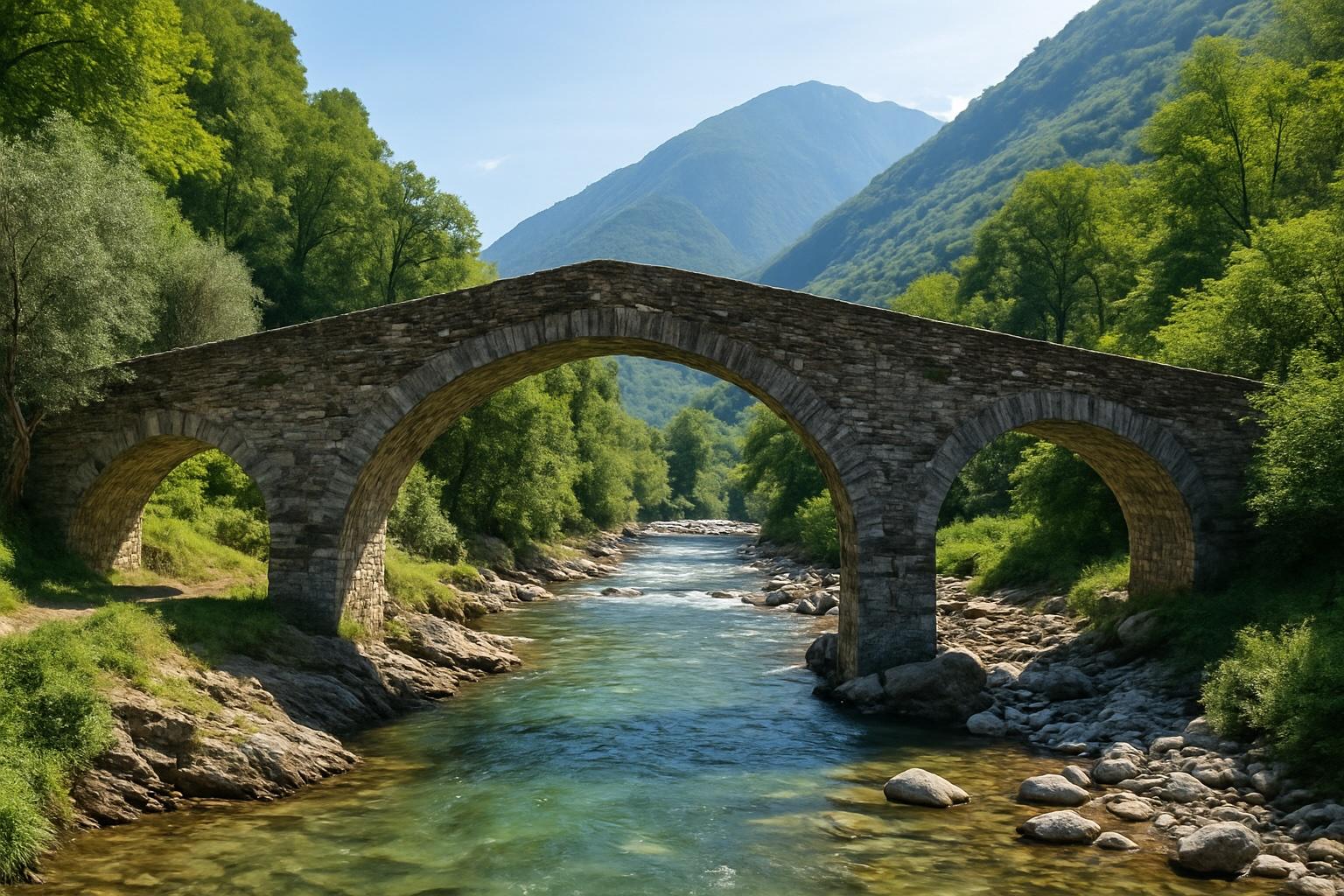 Ancient bridges: stone arches linking shores and stories